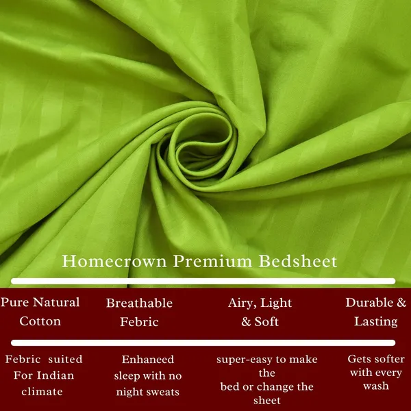 Light_Green_Microfiber_Soft_Cotton_King_Size_Double_Bedsheet_Set_With_2_Pillow_Covers__Satin_Striped_Hotels_And_Guest_Rooms