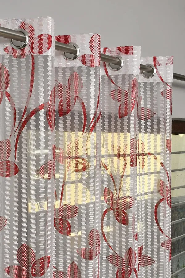 Set_Of_2_Maroon_Tissue_Net_Fabric_Floral_Curtains_Flower_Print_Curtains_For_Living_Room_Bedroom_Offices