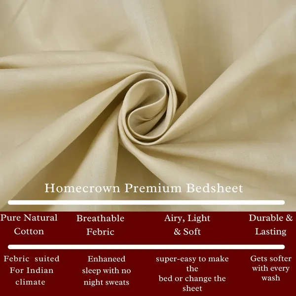 Beige_Microfiber_Soft_Cotton_King_Size_Double_Bedsheet_Set_With_2_Pillow_Covers_Satin_Striped_Ideal_Hotels_And_Guest_Rooms