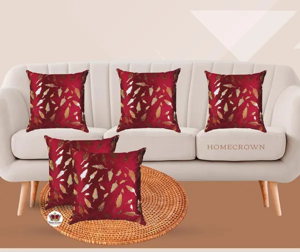 Set_Of_5_Red_Soft_Velvet_Fabric_Feather_Print_Decorative_Faux_Fur_Cushion_Covers_For_Couch_Sofa_Bed