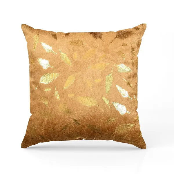 Set_Of_5_Golden__Velvet_Cushion_Covers_|_Soft_Faux_Fur_Covers_With_Feather_Print_|_For_Sofa_&_Couch