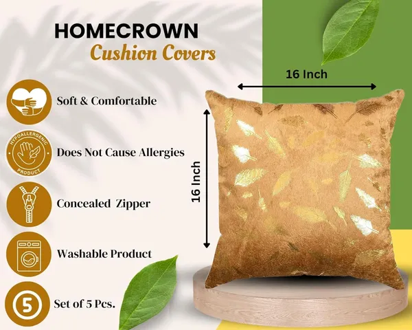 Set_Of_5_Golden__Velvet_Cushion_Covers_|_Soft_Faux_Fur_Covers_With_Feather_Print_|_For_Sofa_&_Couch