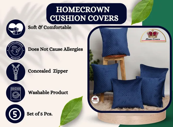 Set_Of_5_Blue_Quilted_Velvet_Cushion_Covers_|_For_Sofa_&_Couch