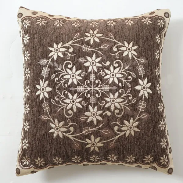 Set_Of_5_Brown_Velvet_Cushion_Covers_Floral_Decorative_Throw_Pillow_Covers_For_Sofa_Couch_Bed_And_Living_Room