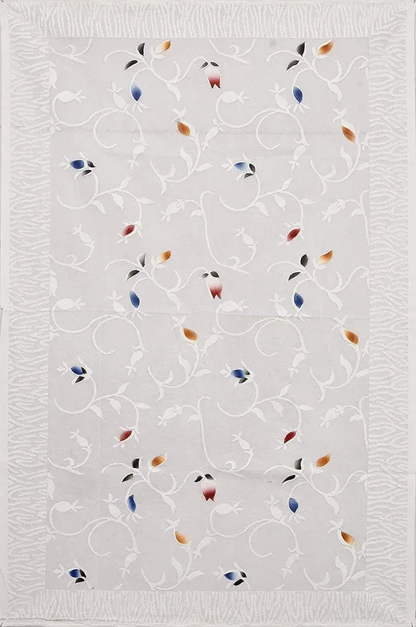 White_Net_Fabric_Floral_Center_Table_Cover_Poyester_And_Cotton_Blend_Table_Cover_For_Center_Table_And_4_Seater_Dining_Table