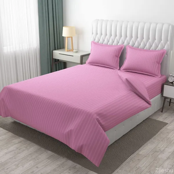 Pink_Glace_Cotton_Satin_Striped_Bed_Sheet_With_2_Pillow_Covers_Bedding_Set_For_Double_Bed_King_Size_Hotels_And_Guest_Rooms