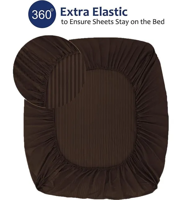Muti_Striped_Cotton_Feel_Elastic_Fitted_Double_Bedsheet_With_2_Pillow_Covers_For_King_Size_Bed_Thick_Mattress_Perfect_Hotels