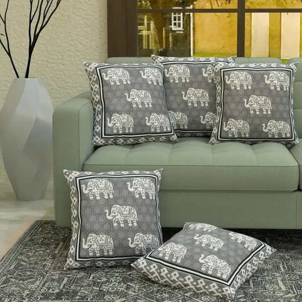 Set_Of_5_Grey_Velvet_Cushion_Covers_Elephant_Print_Decorative_Throw_Pillow_Covers_For_Sofa_Couch_Bed_And_Living_Room