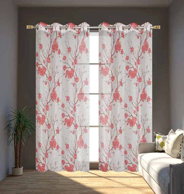 Set_Of_2_Maroon_Tissue_Net_Fabric_Floral_Curtains_Flower_Print_Curtains_For_Living_Room_Bedroom_Offices