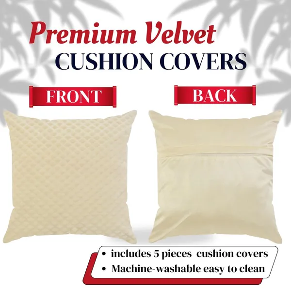 Set_Of_5_White_Soft_Velvet_Cushion_Covers