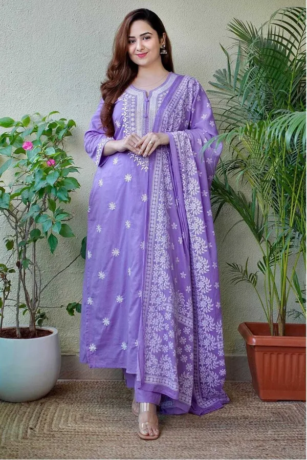 Purple_Cotton_Fabric_Printed_Work_Straight_Cut_Kurta_Pant_And_Dupatta_Set