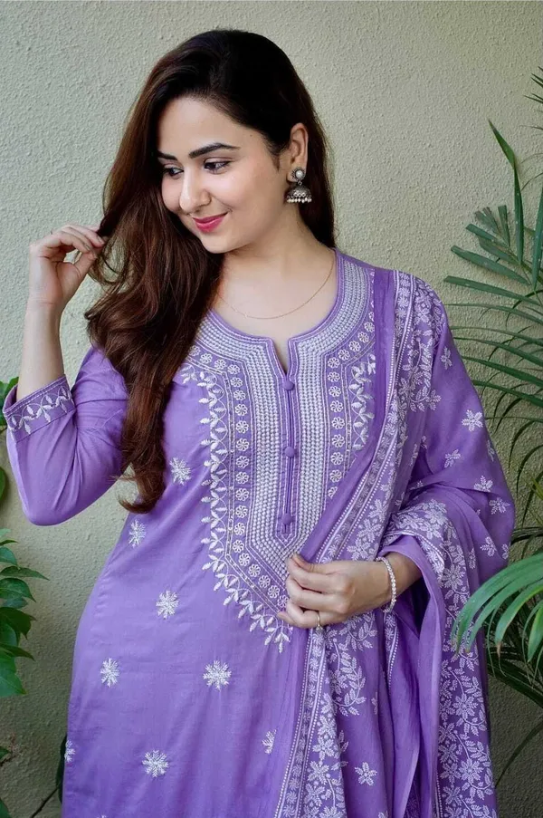 Purple_Cotton_Fabric_Printed_Work_Straight_Cut_Kurta_Pant_And_Dupatta_Set