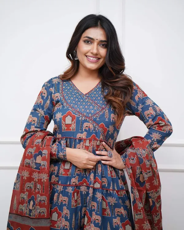 Blue_Cotton_Fabric_Printed_Work_Straight_Cut_Kurta_Pant_And_Dupatta_Set