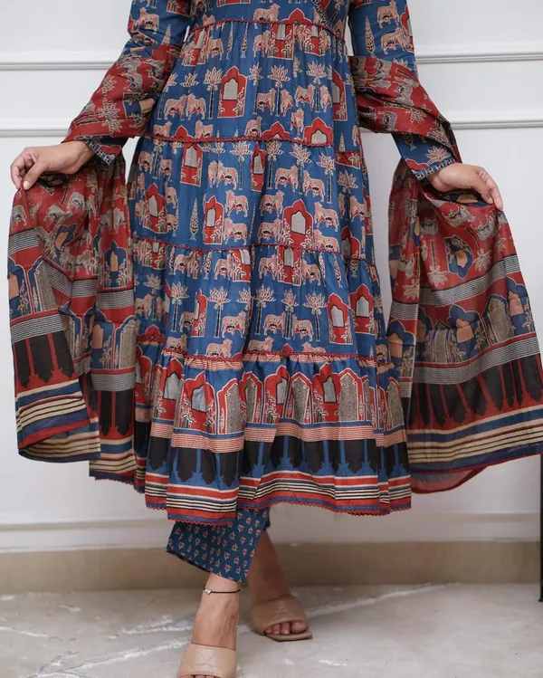 Blue_Cotton_Fabric_Printed_Work_Straight_Cut_Kurta_Pant_And_Dupatta_Set