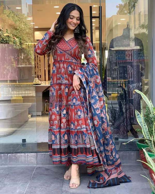 Red_Cotton_Fabric_Printed_Work_Straight_Cut_Kurta_Pant_And_Dupatta_Set