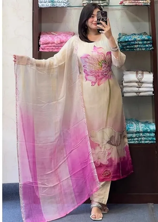 Cream_Silk_Blend_Fabric_Embroide_Work_Straight_Cut_Kurta_Pant_And_Dupatta_Set