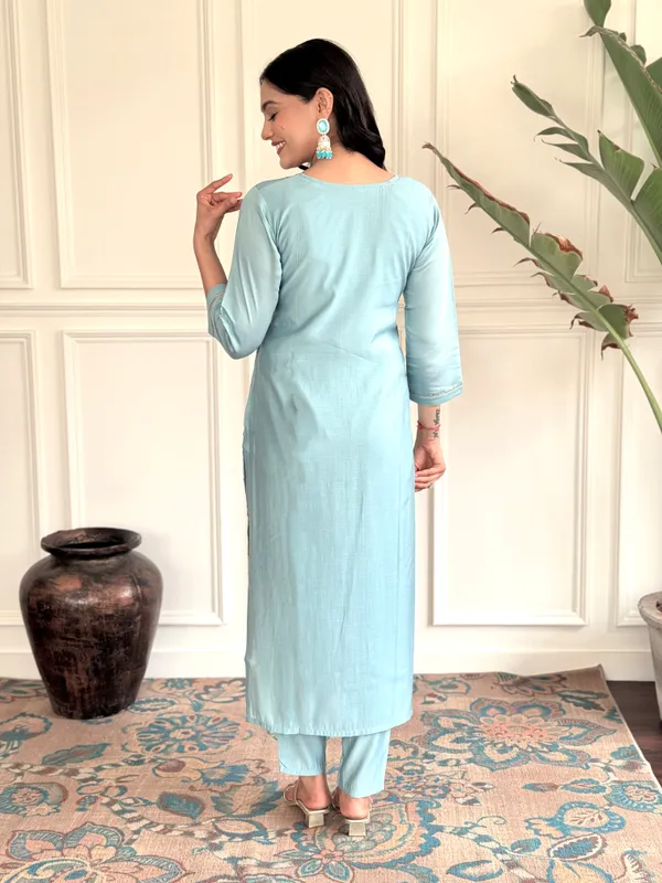 Blue_Chanderi_Viscose_Embroide_Straight_Kurta_With_Pant_And_Dupatta_Set
