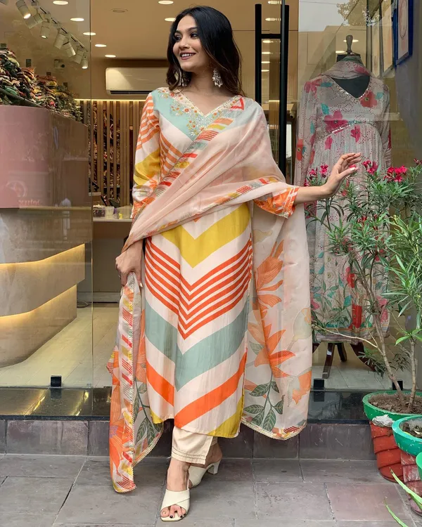 Orange_Printed_Viscose_Fabric_Straight_Kurta_Pant_And_Dupatta_Set