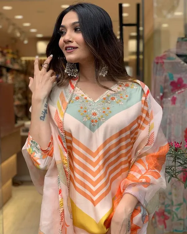 Orange_Printed_Viscose_Fabric_Straight_Kurta_Pant_And_Dupatta_Set