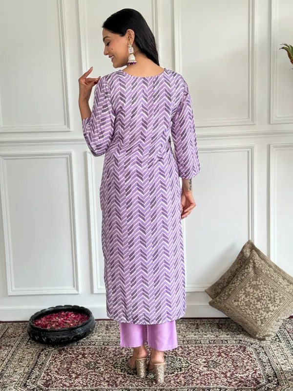 Purple_Silk_Printed_Kurta_Pant_Set_For_Women