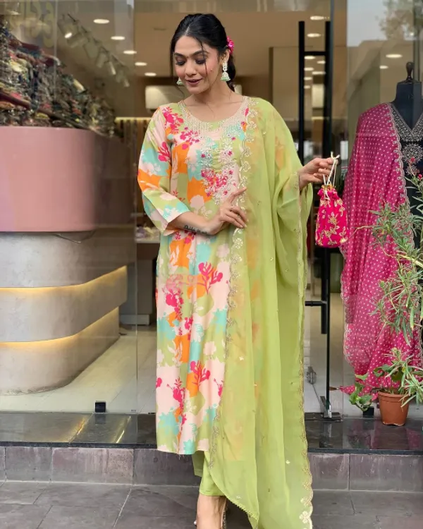 Multicolour_Beautiful_Silk_Embroide_Kurta_Pant_Dupatta_Set