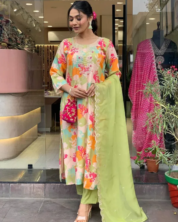 Multicolour_Beautiful_Silk_Embroide_Kurta_Pant_Dupatta_Set