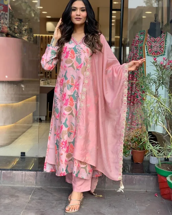 Pink_Printed_Viscose_Fabric_Straight_Kurta_Pant_And_Dupatta_Set