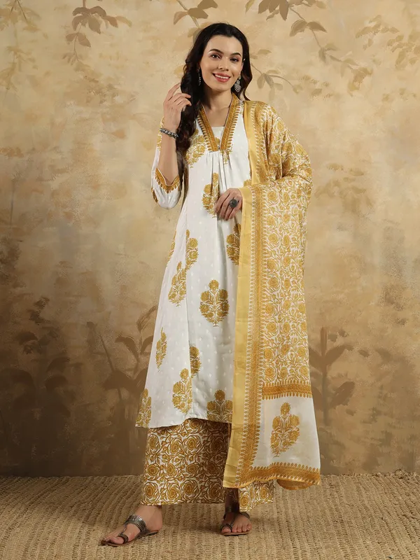 Mustard_Cotton_Blend_Fabric_Printed_Work_Straight_Cut_Kurta_Pant_And_Dupatta_Set