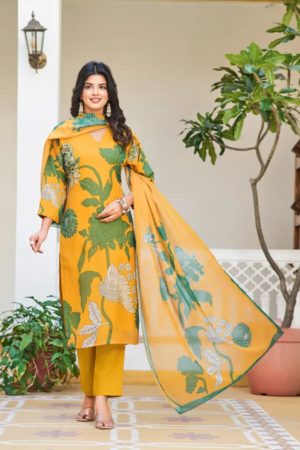 Yellow_Silk_Fabric_Work_Straight_Cut_Kurta_Pant_And_Dupatta_Set