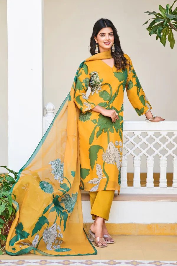 Yellow_Silk_Fabric_Work_Straight_Cut_Kurta_Pant_And_Dupatta_Set