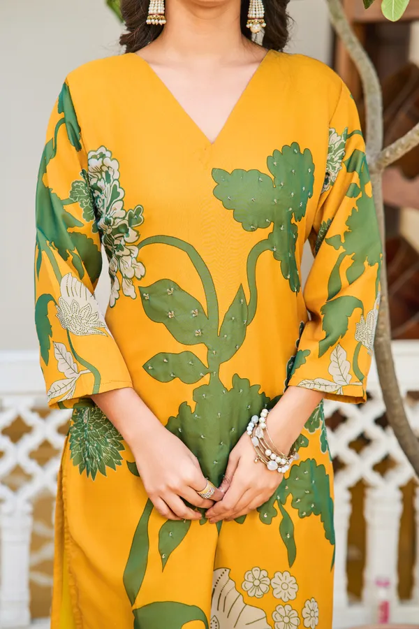 Yellow_Silk_Fabric_Work_Straight_Cut_Kurta_Pant_And_Dupatta_Set