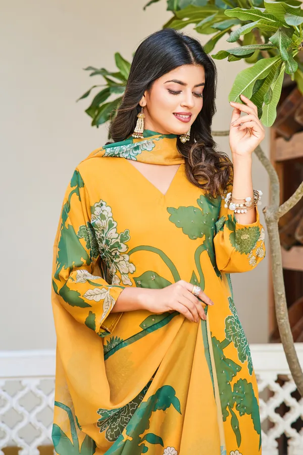 Yellow_Silk_Fabric_Work_Straight_Cut_Kurta_Pant_And_Dupatta_Set