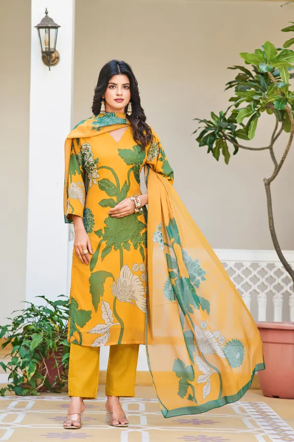 Yellow_Silk_Fabric_Work_Straight_Cut_Kurta_Pant_And_Dupatta_Set
