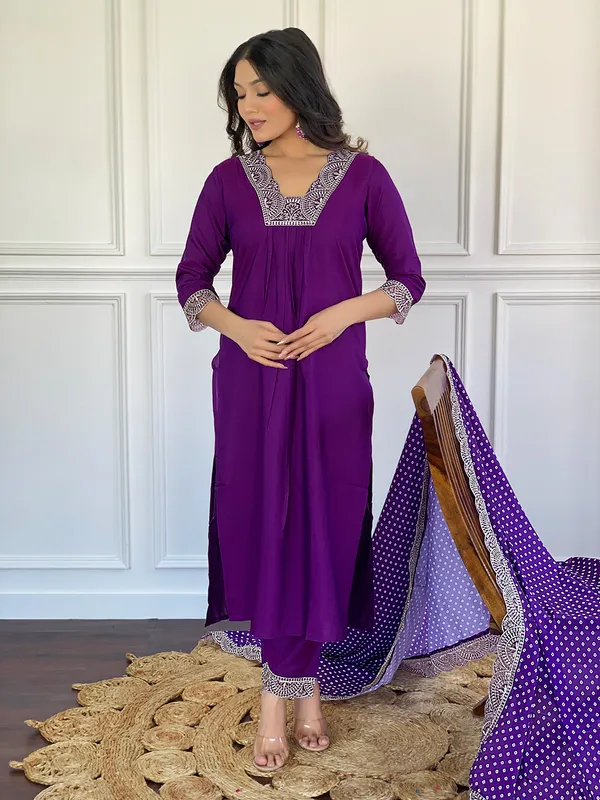 Purple_Embroide_Viscose_Fabric_Straight_Kurta_Pant_And_Dupatta_Set