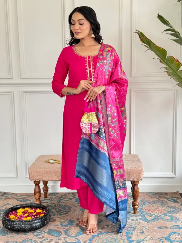 Pink_Viscose_Fabric_Work_Straight_Cut_Kurta_Pant_And_Dupatta_Set