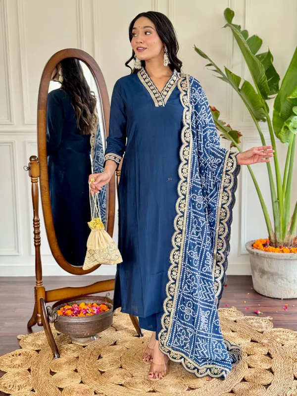 Blue_Viscose_Silk_Fabric_Work_Straight_Cut_Kurta_Pant_And_Dupatta_Set