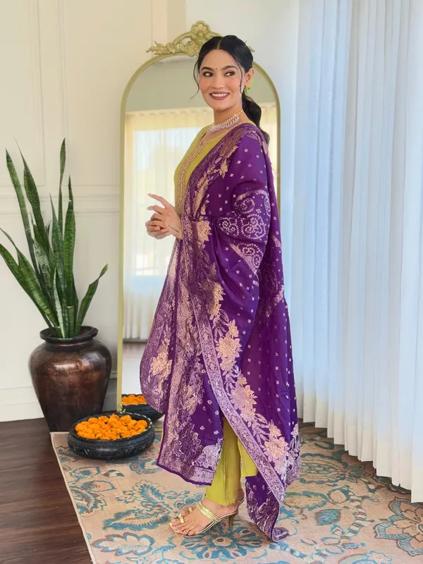 Lime_Green_Ish_Embroide_Viscose_Fabric_Straight_Kurta_Pant_And_Dupatta_Set