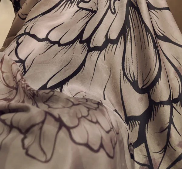 Brown_Satin_Saree_In_Flower_Print_And_Elegance