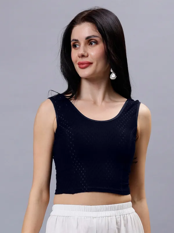 Navy_Blue_Plus_Size_Sleeveless_Blouse_For_Women
