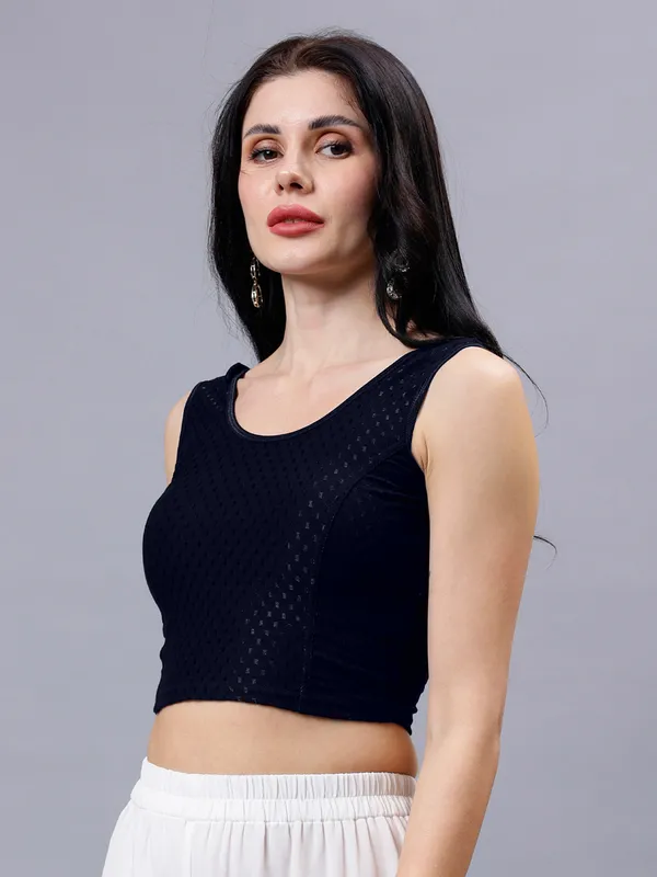 Navy_Blue_Plus_Size_Sleeveless_Blouse_For_Women