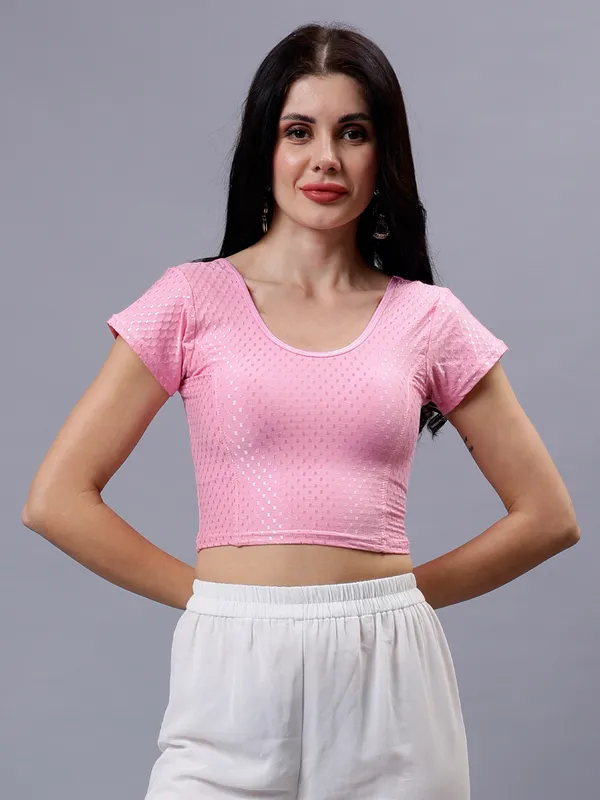 Baby_Pink_Plus_Size_Short_Sleeve_Blouse_For_Women