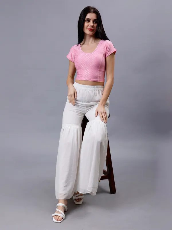 Baby_Pink_Plus_Size_Short_Sleeve_Blouse_For_Women