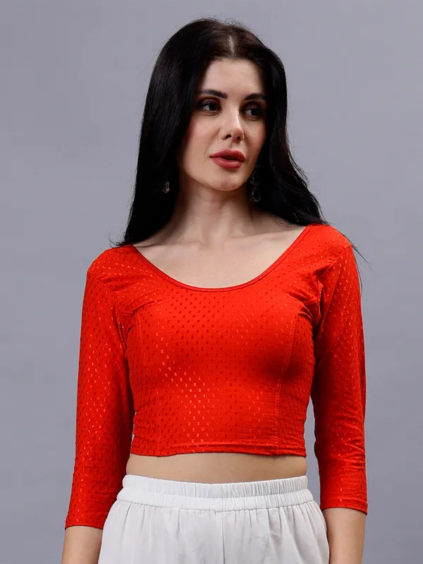 Red_Plus_Size_Full_Sleeve_Blouse_For_Women