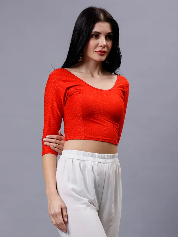 Red_Plus_Size_Full_Sleeve_Blouse_For_Women