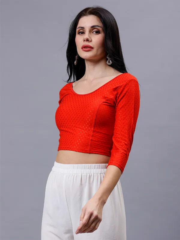 Red_Plus_Size_Full_Sleeve_Blouse_For_Women