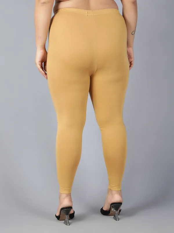 Chikoo_Solid_Plus_Size_Ankle_Length_Ethnic_Wear_Legging_For_Women