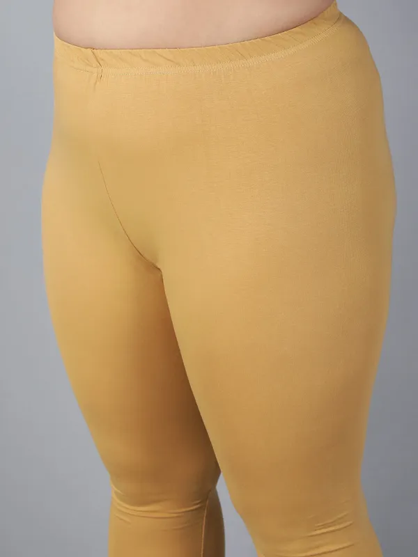Chikoo_Solid_Plus_Size_Ankle_Length_Ethnic_Wear_Legging_For_Women