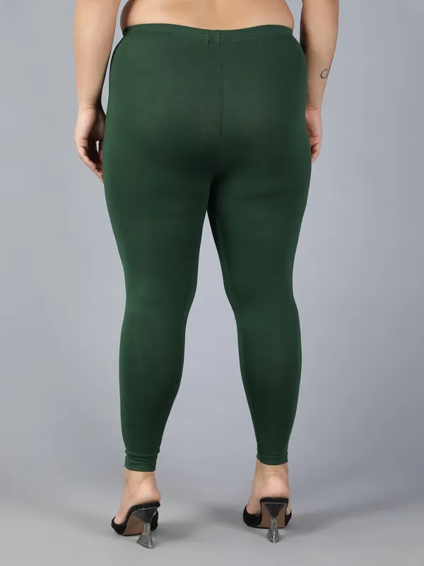 Dark_Green_Solid_Plus_Size_Ankle_Length_Ethnic_Wear_Legging_For_Women