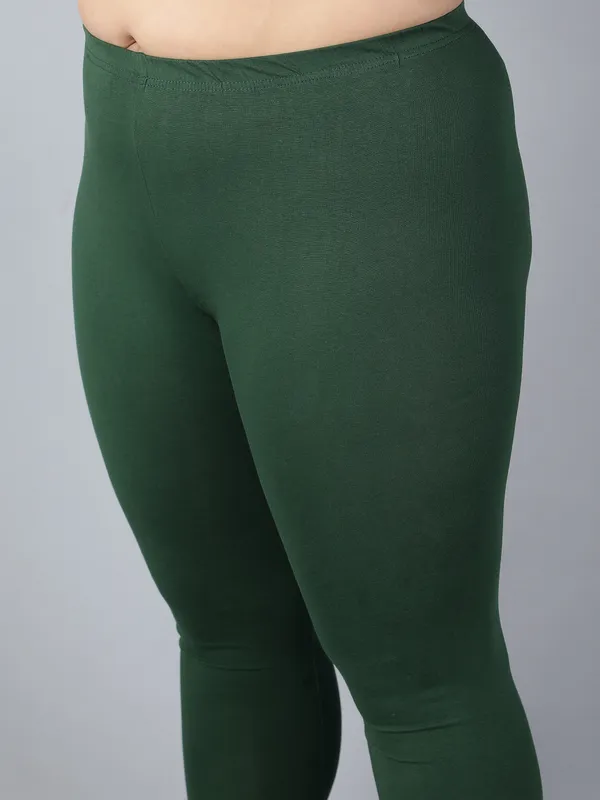 Dark_Green_Solid_Plus_Size_Ankle_Length_Ethnic_Wear_Legging_For_Women