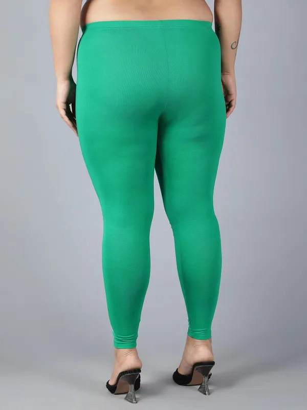 Green_Solid_Plus_Size_Ankle_Length_Ethnic_Wear_Legging_For_Women